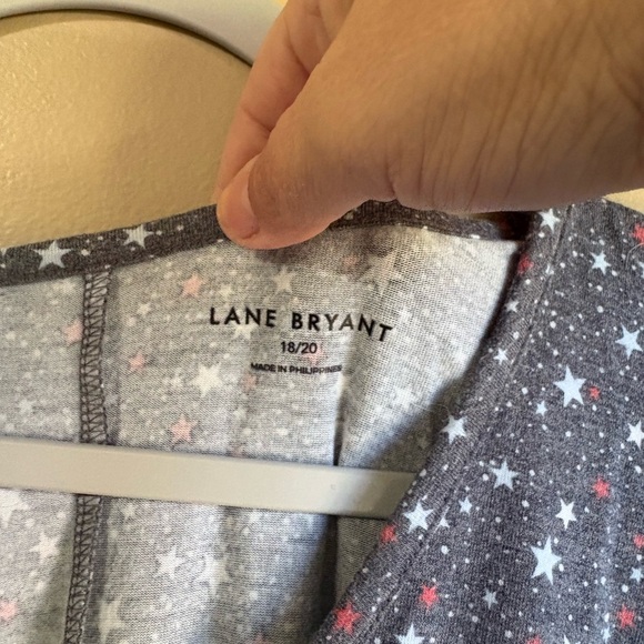 Lane Bryant Charcoal Starry V-Neck Blouse - Picture 2 of 3